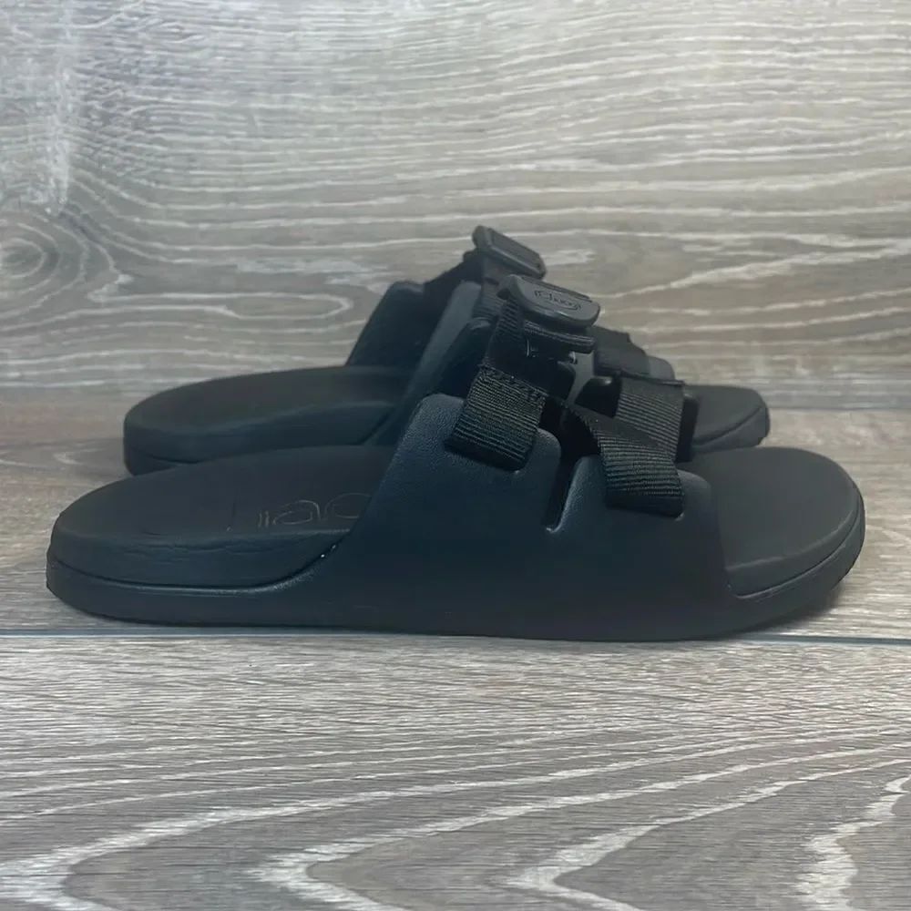 Chaco Chillos Big Boy Sz 4 Slip On Black Adjustable Strap Slides Sandals
